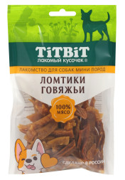 TiTBiT лакомство для собак мелких пород Ломтики говяжьи - 70 г