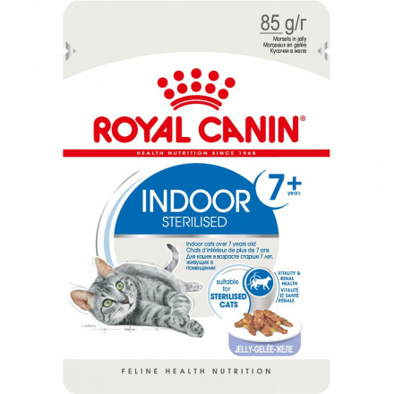 Royal Canin Indoor Sterilised влажный корм для стареющих кошек кусочки в желе - 85 г