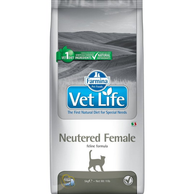 Farmina Vet Life Cat Neutered Female сухой корм для взрослых стерилизованных кошек - 5 кг. СРОК ГОДНОСТИ ДО 30.06.2026