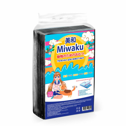 Miwaku пеленки гигиенические целлюлозные с суперабсорбентом, 60х90 см - 7 шт