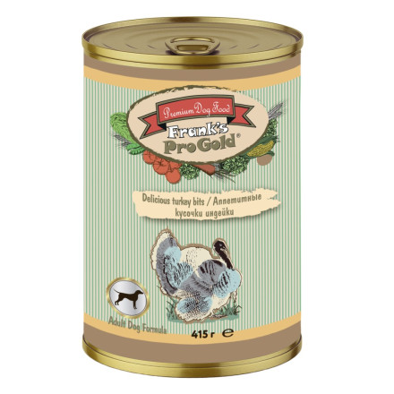 Frank&#039;s ProGold &quot;Аппетитные кусочки индейки&quot; консервы для взрослых собак, с индейкой - 415 г x 12 шт