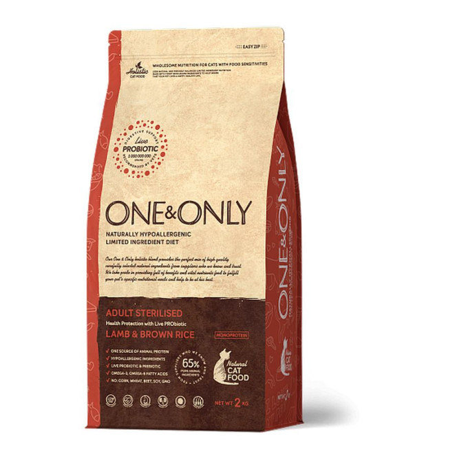 ONE&amp;ONLY lamb &amp; Rice Adult Sterilized сухой корм для стерилизованных кошек, ягненок с рисом - 400 г
