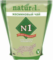 N1 NATUReL наполнитель комкующийся растительный Жасминовый Чай - 4,5 л