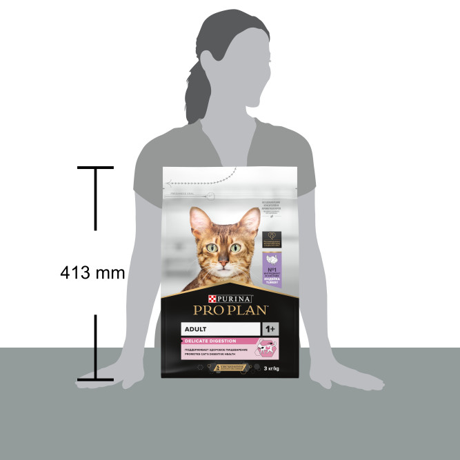 Purina Pro Plan Delicate сухой корм для взрослых кошек с чувствительным пищеварением с индейкой - 3 кг