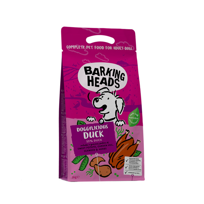 Barking Heads Doggylicious Duck сухой беззерновой корм для взрослых собак с уткой и бататом - 2 кг