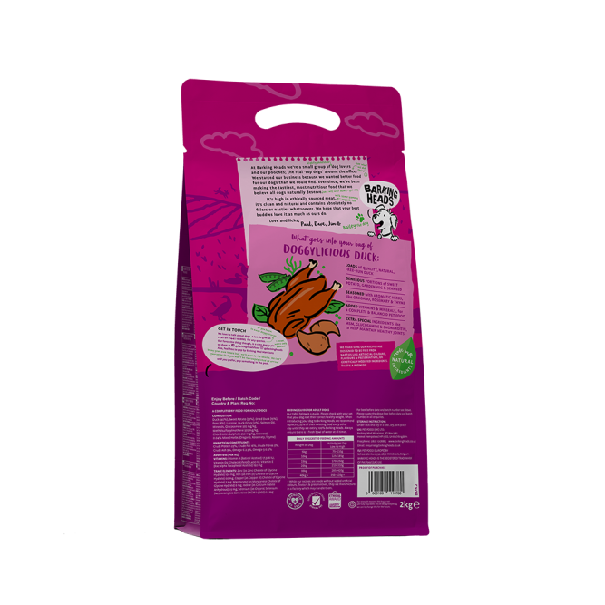 Barking Heads Doggylicious Duck сухой беззерновой корм для взрослых собак с уткой и бататом - 2 кг