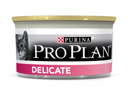 Pro Plan Delicate консервы для кошек при чувствительном пищеварении с индейкой - 85 г х 24 шт