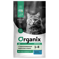 Organix сухой корм для взрослых стерилизованных кошек и кастрированных котов, с кроликом - 1,5 кг