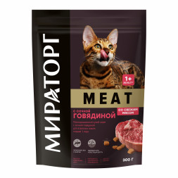 Мираторг WINNER MEAT сухой корм для взрослых кошек, с сочной говядиной - 300 г