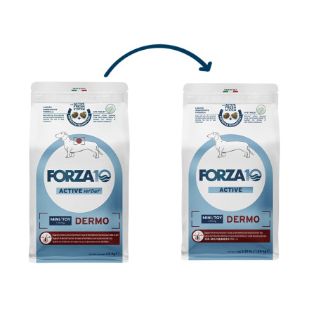 Forza10 Active Dog Adult Dermo Mini/Toy сухой корм для взрослых собак мелких пород с патологиями кожного покрова - 1,5 кг
