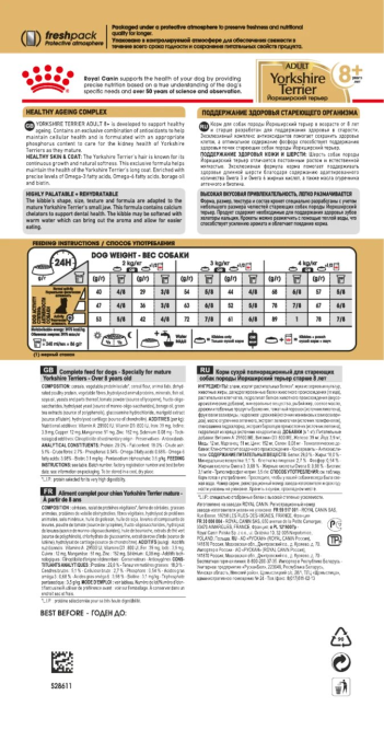 Royal Canin Yorkshire Terrier Adult 8+ сухой корм для собак породы йоркширский терьер старше 8 лет - 500 г