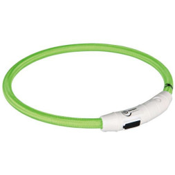 Кольцо Trixie для собак мигающее нейлоновое с USB XS–S 35 см зеленое
