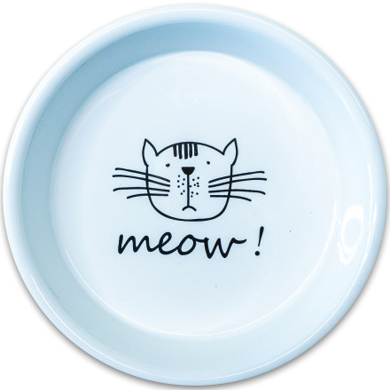 Mr.Kranch MEOW! миска керамическая для кошек, 200 мл, белая