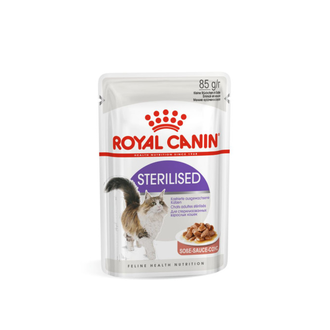 Royal Canin Sterilised влажный корм стерилизованных кошек кусочки в соусе, в паучах - 85 г х 28 шт
