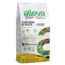 Alleva Holistic Adult Chicken &amp; Duck Maxi сухой корм для взрослых собак с курицей и уткой, алое вера и женьшенем - 12 кг