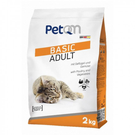 PetQM Cat Basic Adult with Poultry &amp; Vegetables сухой корм для кошек всех пород с курицей - 10 кг