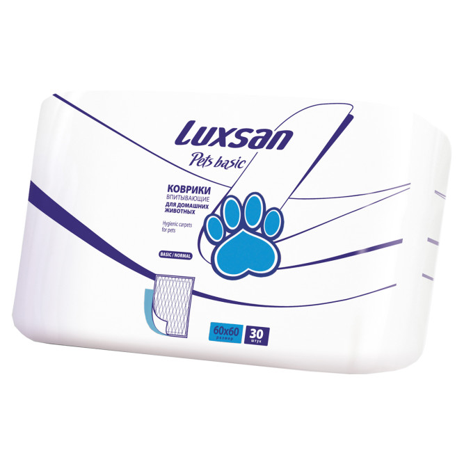 Luxsan Basic коврики впитывающие для животных, 60х60, 30 шт