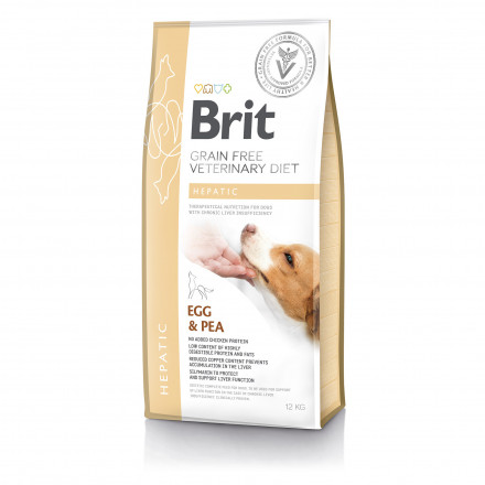 Brit VDD Hepatic сухой беззерновой корм для собак при печеночной недостаточности с яйцом, картофелем и горохом - 12 кг