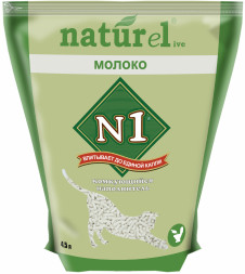 N1 NATUReL наполнитель комкующийся растительный Молоко - 4,5 л