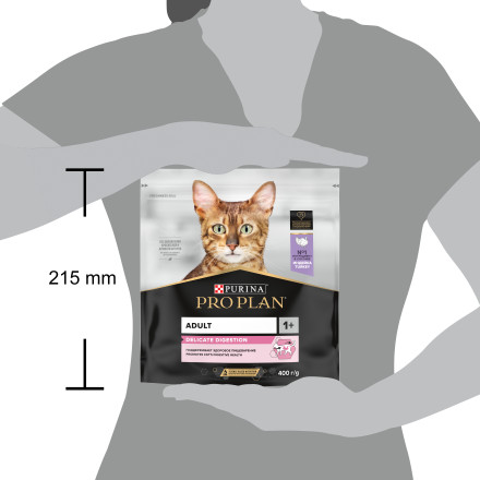 Purina Pro Plan Delicate сухой корм для взрослых кошек с чувствительным пищеварением с индейкой - 400 г