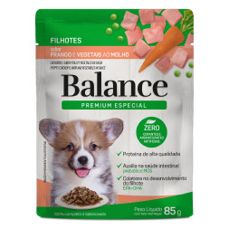 Balance Puppy паучи для щенков с курицей в соусе, с морковью и горошком - 85 г x 18 шт