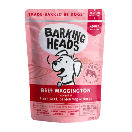 Влажный корм Barking Heads Beef Waggington для собак с говядиной - 300 г