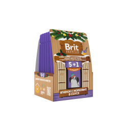 Brit Premium кормушка набор паучей для взрослых собак мелких пород с ягненком и морковью, кусочки в соусе - 85 г х 5+1 шт