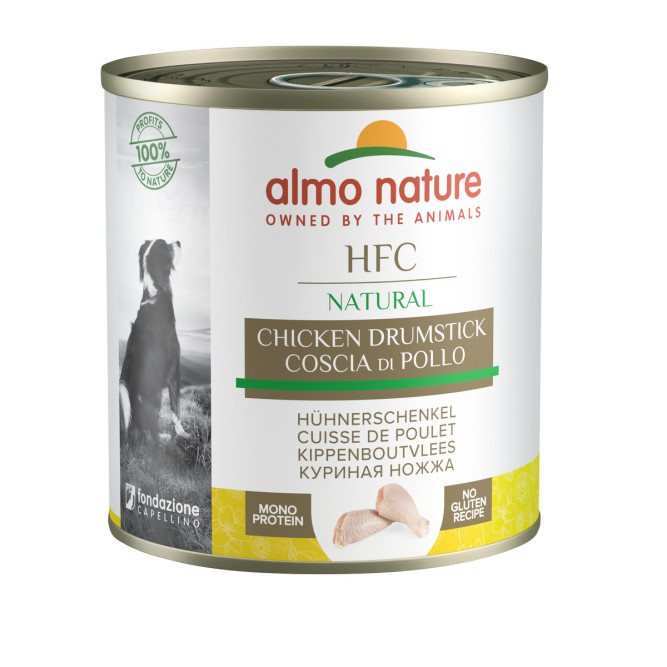 Almo Nature HFC Natural Chicken Drumstick консервы для взрослых собак с куриными бедрышками, в бульоне - 280 г х 12 шт
