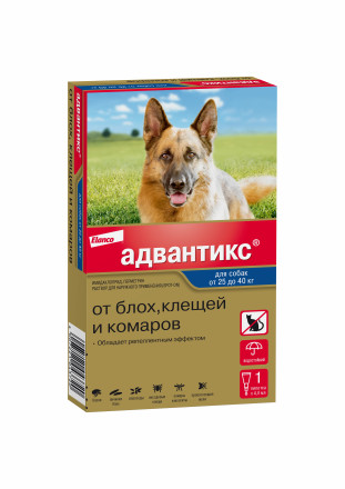 Bayer Адвантикс капли от блох, клещей и комаров для собак весом более 25 кг - 1 пипетка