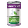 Изображение товара Gemon Dog Medium влажный корм для взрослых собак средних пород кусочки ягненка с рисом в консервах 1,25 кг х 12 шт