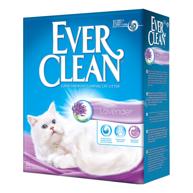 Ever Clean Lavender наполнитель комкующийся с ароматом лаванды - 6 л