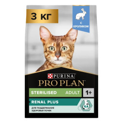 Pro Plan Cat Adult Sterilised сухой корм для стерилизованных кошек с кроликом - 3 кг