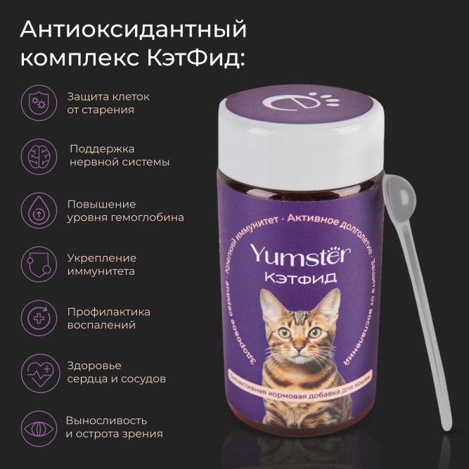 Yumster КэтФид биоактивная кормовая добавка для кошек - 27 г