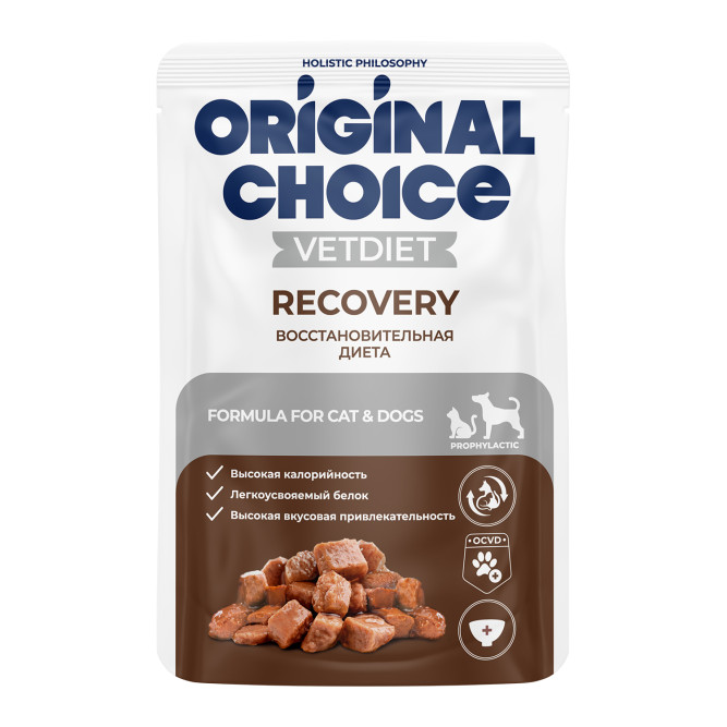Original Choice Vetdiet Recovery влажный диетический корм для взрослых собак и кошек восстановительная диета, в паучах - 85 г х 14 шт