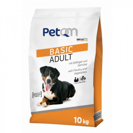 PetQM Dog Basic Adult with Poultry &amp; Vegetables сухой корм для собак с курицей и овощами - 10 кг