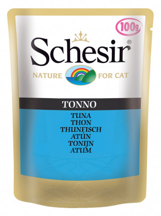 Schesir Cat Adult влажный корм для взрослых кошек с тунцом в паучах - 100 г х 20 шт