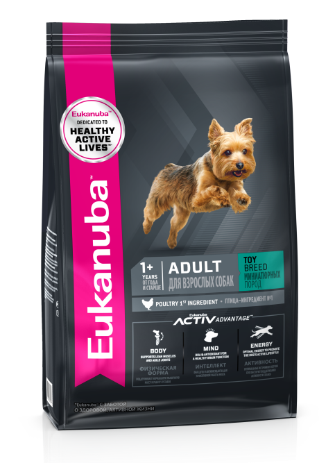 Сухой корм Eukanuba Adult Toy Breed для собак миниатюрных пород с птицей - 1,5 кг
