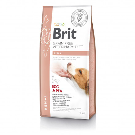 Brit VDD Renal сухой беззерновой корм для собак при хронической почечной недостаточности с яйцом и горохом - 12 кг