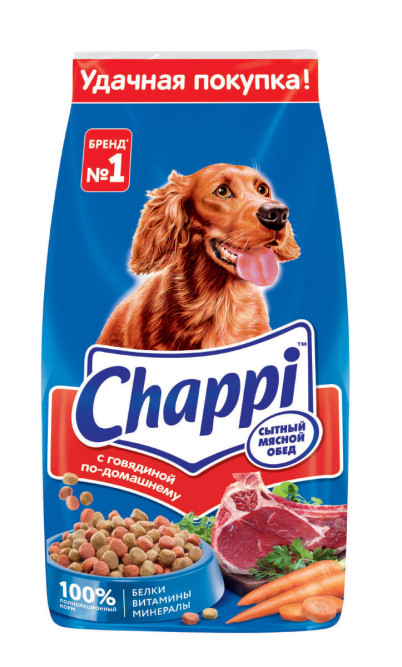 Chappi Сытный мясной обед сухой корм для собак с говядиной по-домашнему - 15 кг