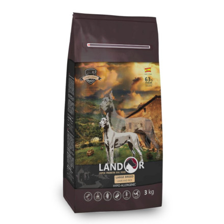 Landor Adult Large Breed Dog сухой корм для собак крупных пород с ягненком и рисом - 15 кг
