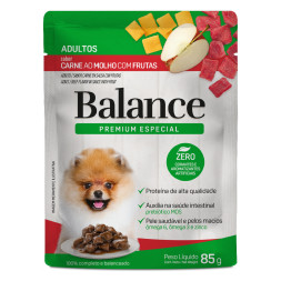Balance Dog паучи для взрослых собак с говядиной в соусе, с манго и яблоком - 85 г x 18 шт