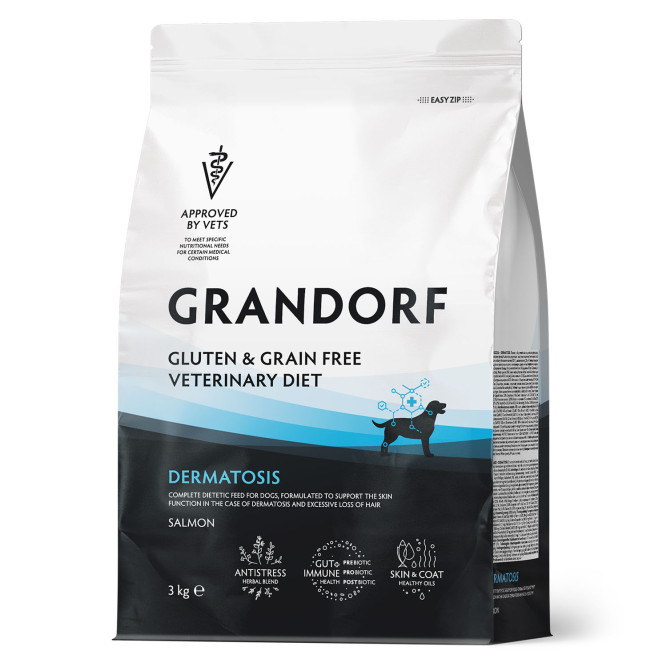 Grandorf Veterinary Diet Dog Dermatosis сухой диетический корм для собак с заболеваниями кожи - 3 кг