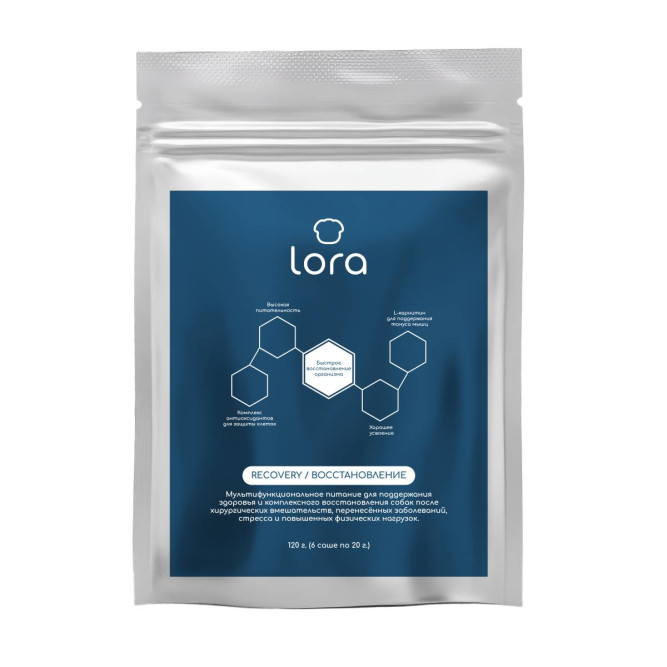 Lora Recovery мультифункциональное восстановительное питание для собак, сухая смесь, в саше - 20 г х 6 шт