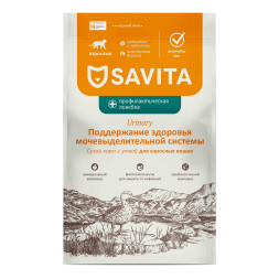 Savita Preventive Line Urinary сухой диетический корм для взрослых кошек для поддержания здоровья мочевыделительной системы с уткой - 1,5 кг