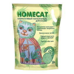 HOMECAT силикагелевый наполнитель для кошачьих туалетов с ароматом Алоэ Вера - 3,8 л