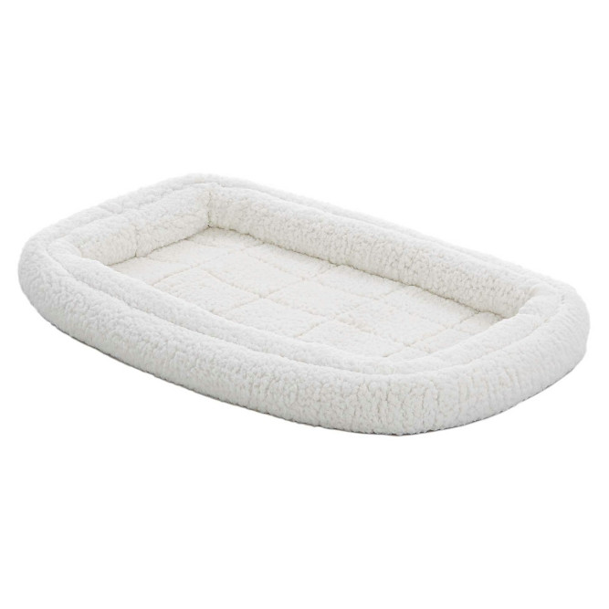 Лежанка MidWest Double Bolster для собак и кошек флисовая с двойным бортом 44х29 см, белая