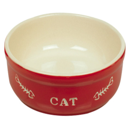 Nobby миска керамическая с надписью &quot;Cat&quot;, красная - 240 мл