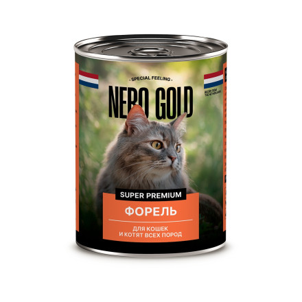 Nero Gold консервы для взрослых кошек и котят с форелью - 415 г х 12 шт