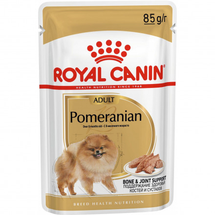 Royal Canin Pomeranian Adult влажный корм для собак породы померанский шпиц в возрасте от 8 месяцев в паучах - 85 г