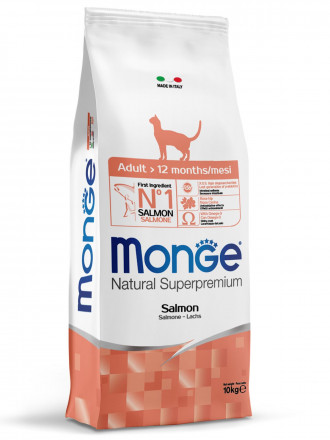 Monge Adult Cat Salmon сухой корм для взрослых кошек с лососем 10 кг